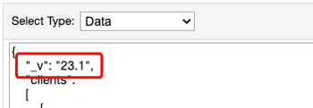 An image of the Open Commerce API Settings editor set to Data and the first line, 