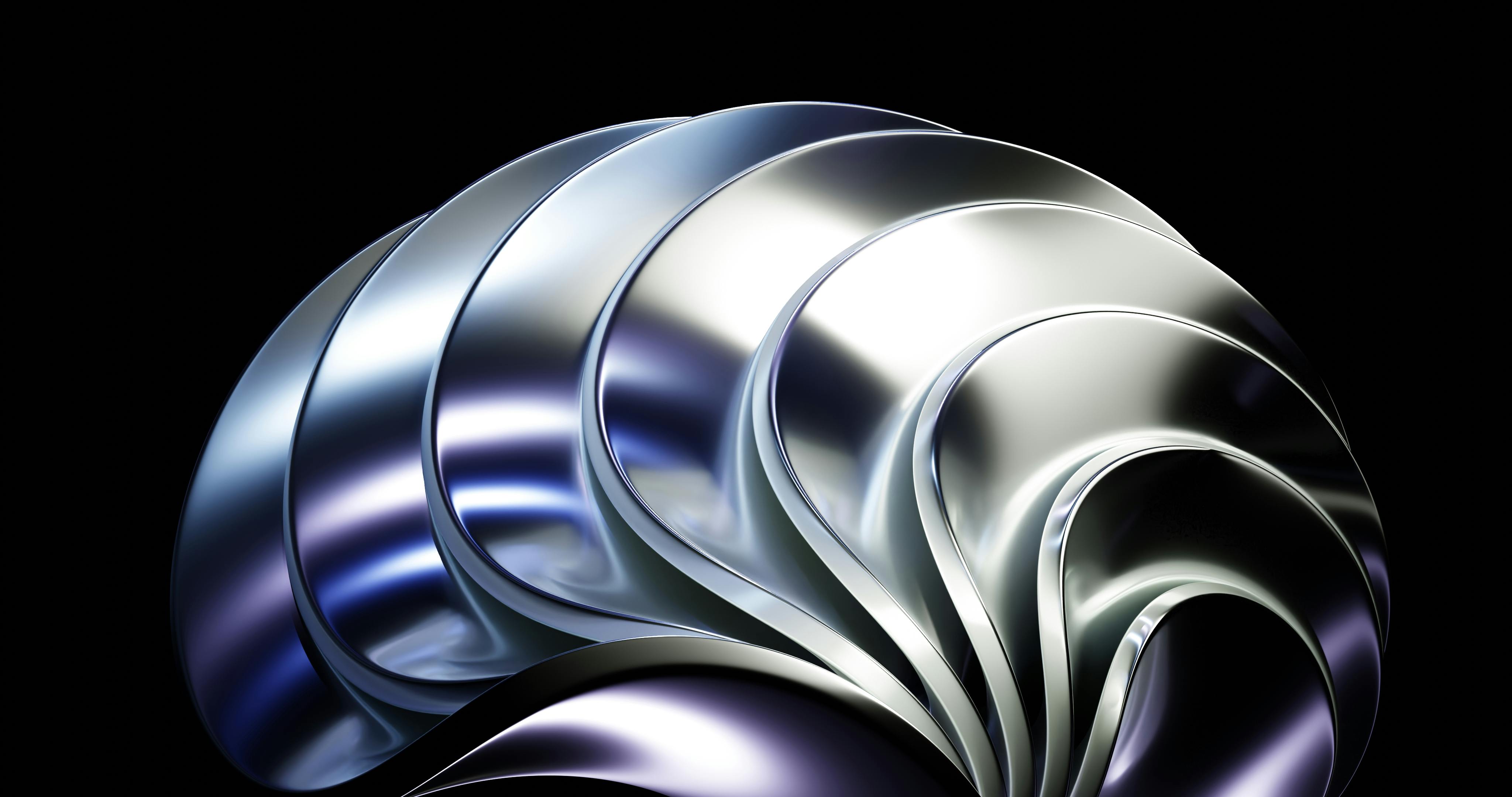 Abstract 3D metallic sculpture