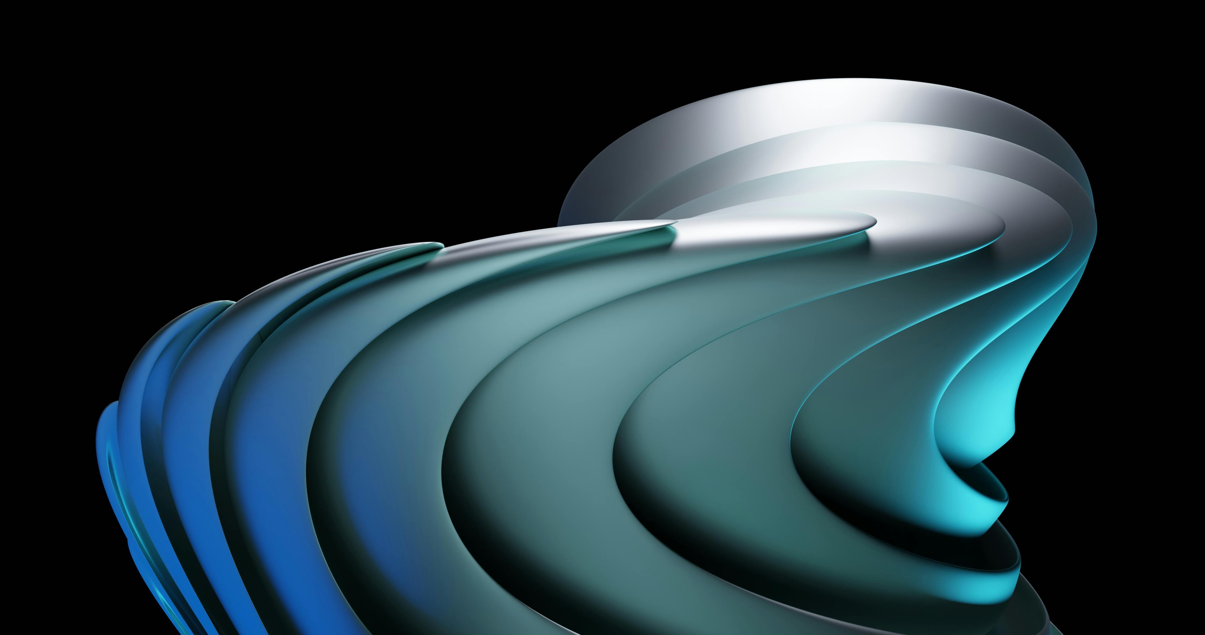 Abstract 3D metallic sculpture