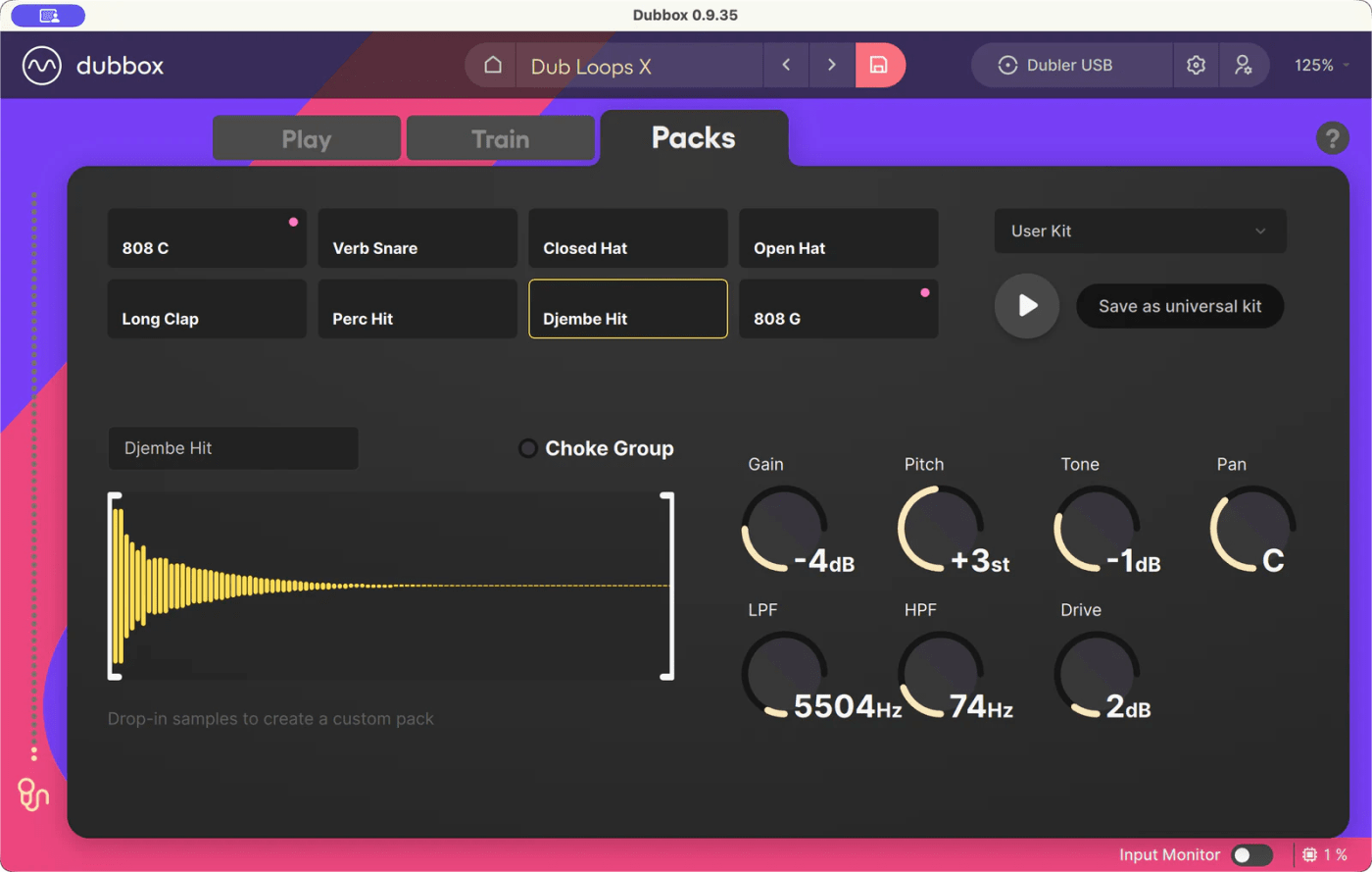 Editable drum kits