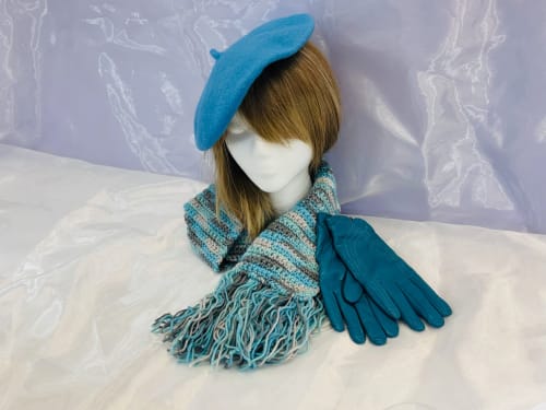 Hat-Goves - Scarf- Crocheted Set - Turquoise 2