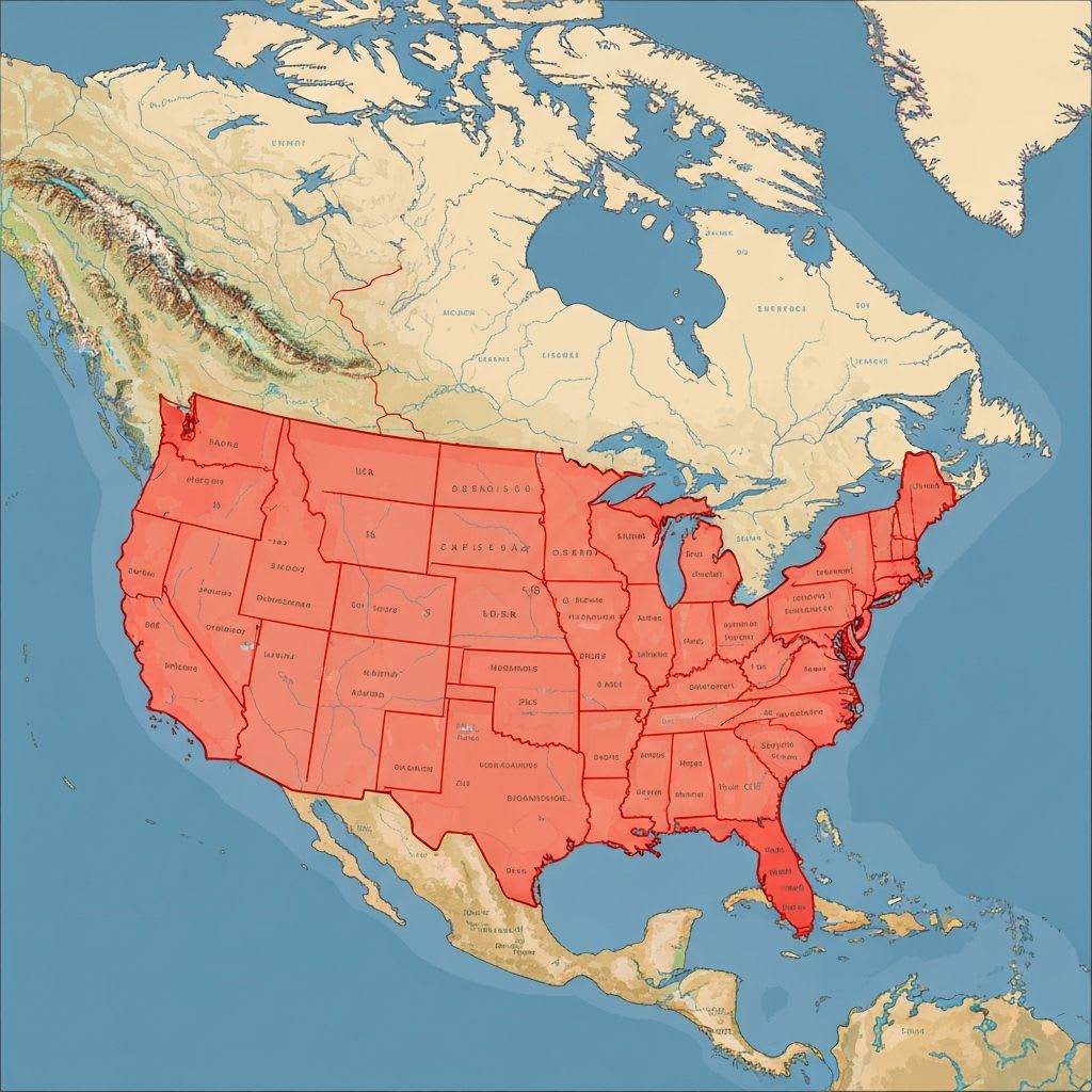 Map showing North American Markets