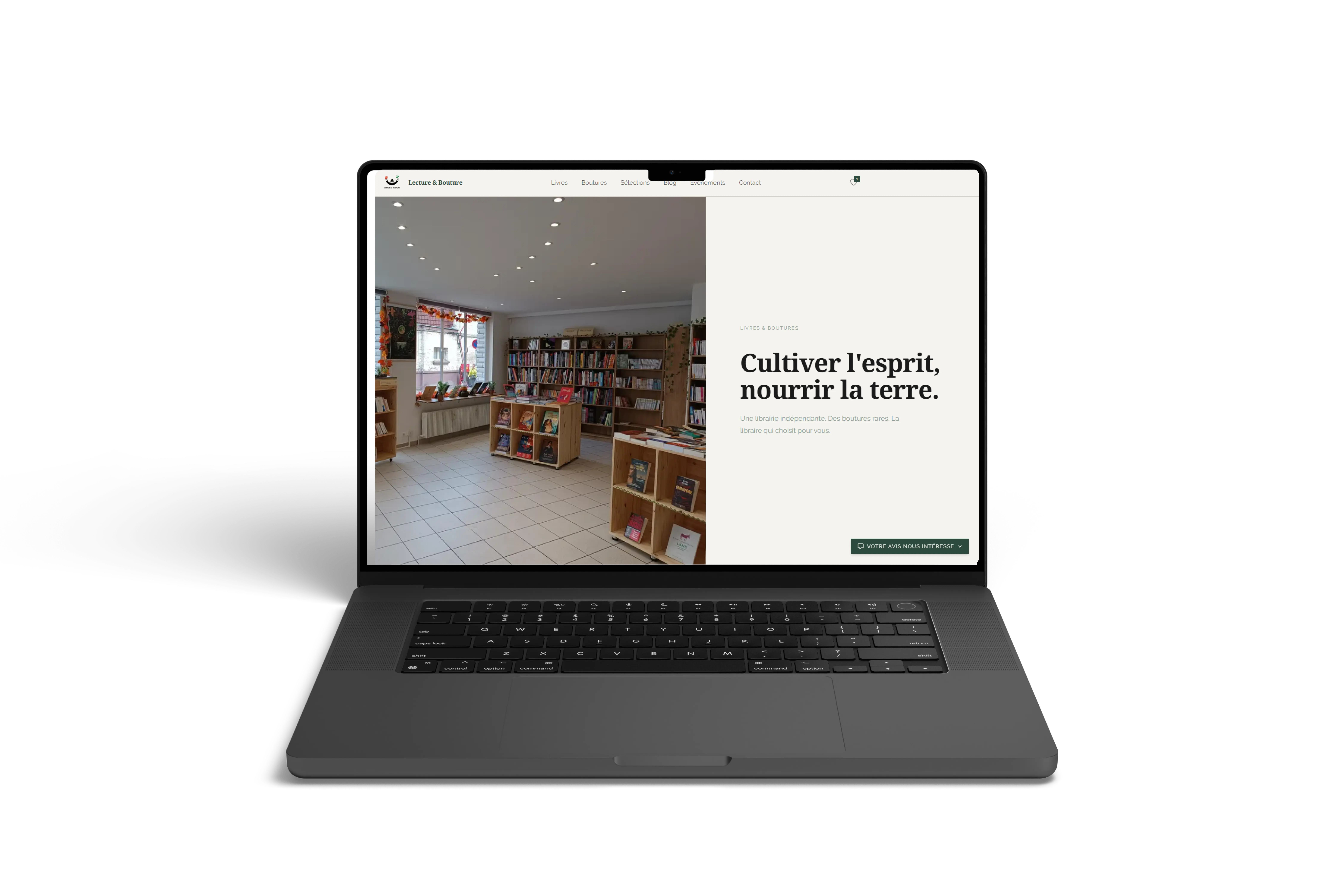 Illustration du projet Librairie concept Lecture & Bouture
