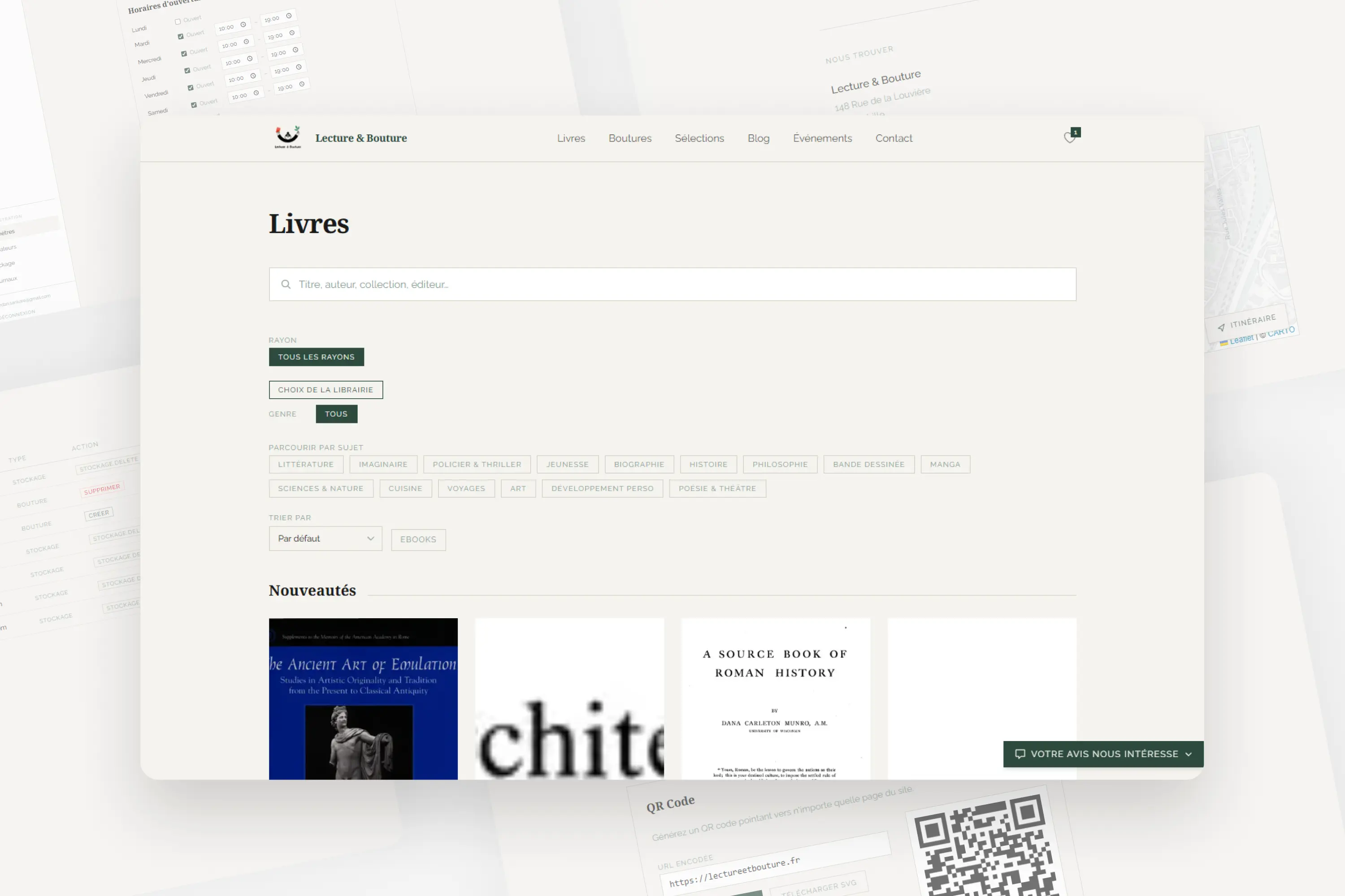 Aperçu desktop du projet Librairie concept Lecture & Bouture