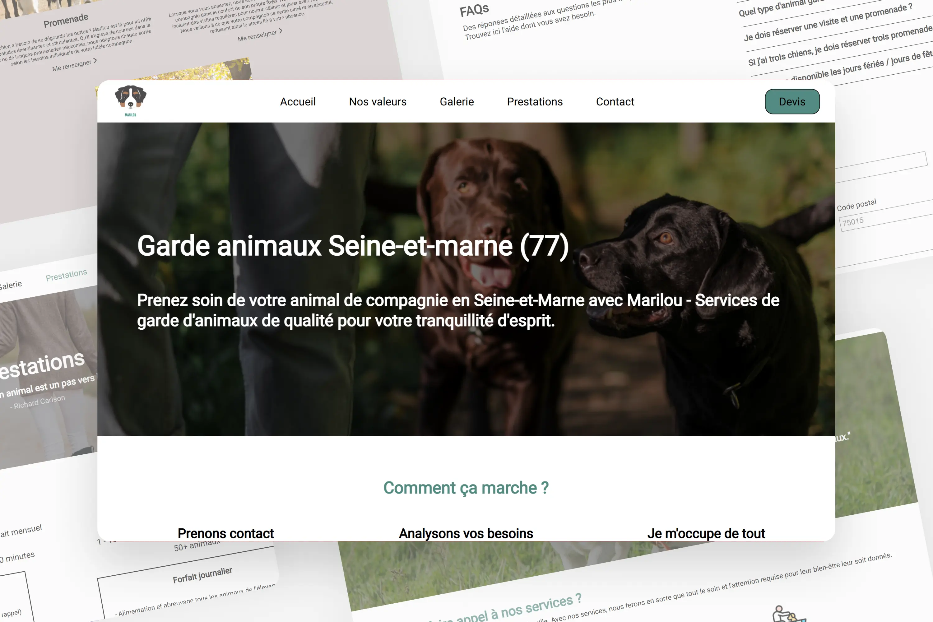 Aperçu desktop du projet Marilou Pet-Sitting