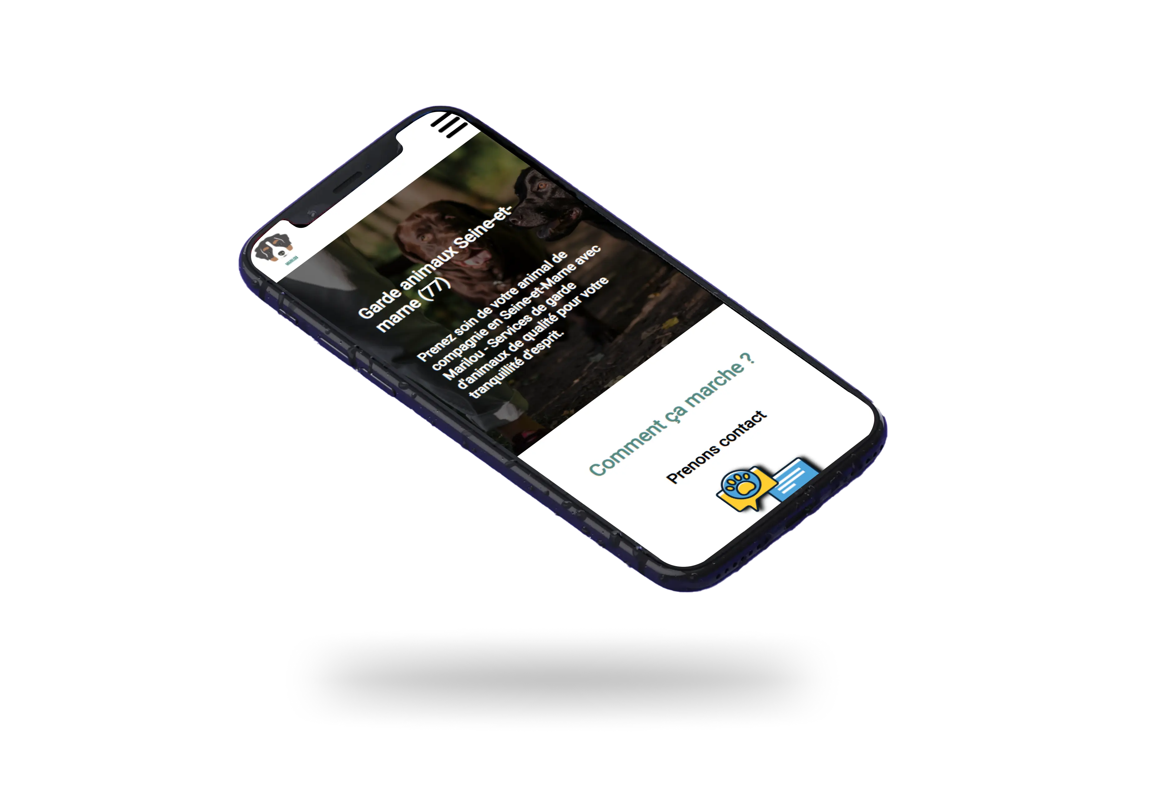 Aperçu mobile du projet Marilou Pet-Sitting