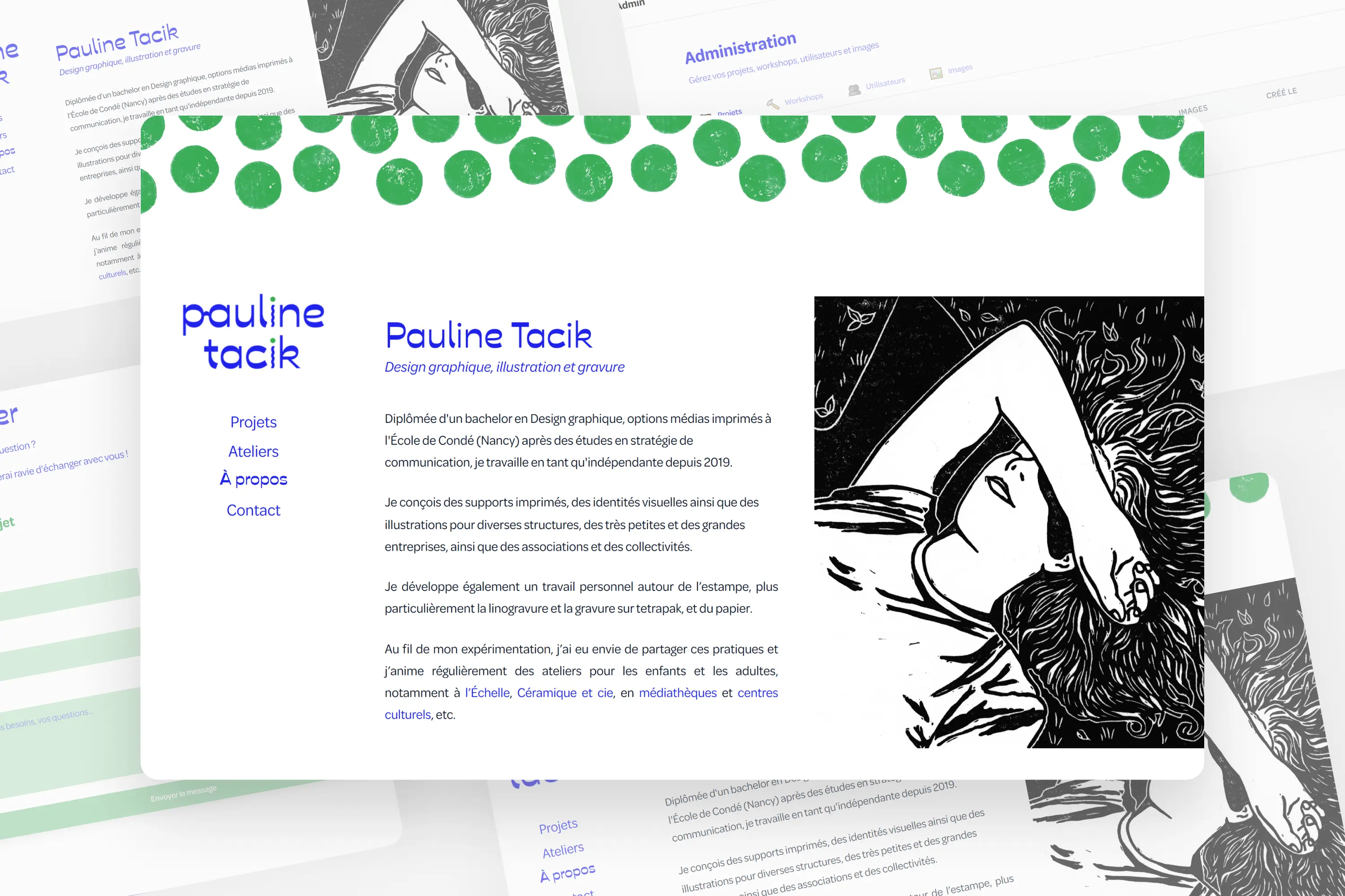 Aperçu desktop du projet Pauline Tacik, Graphiste