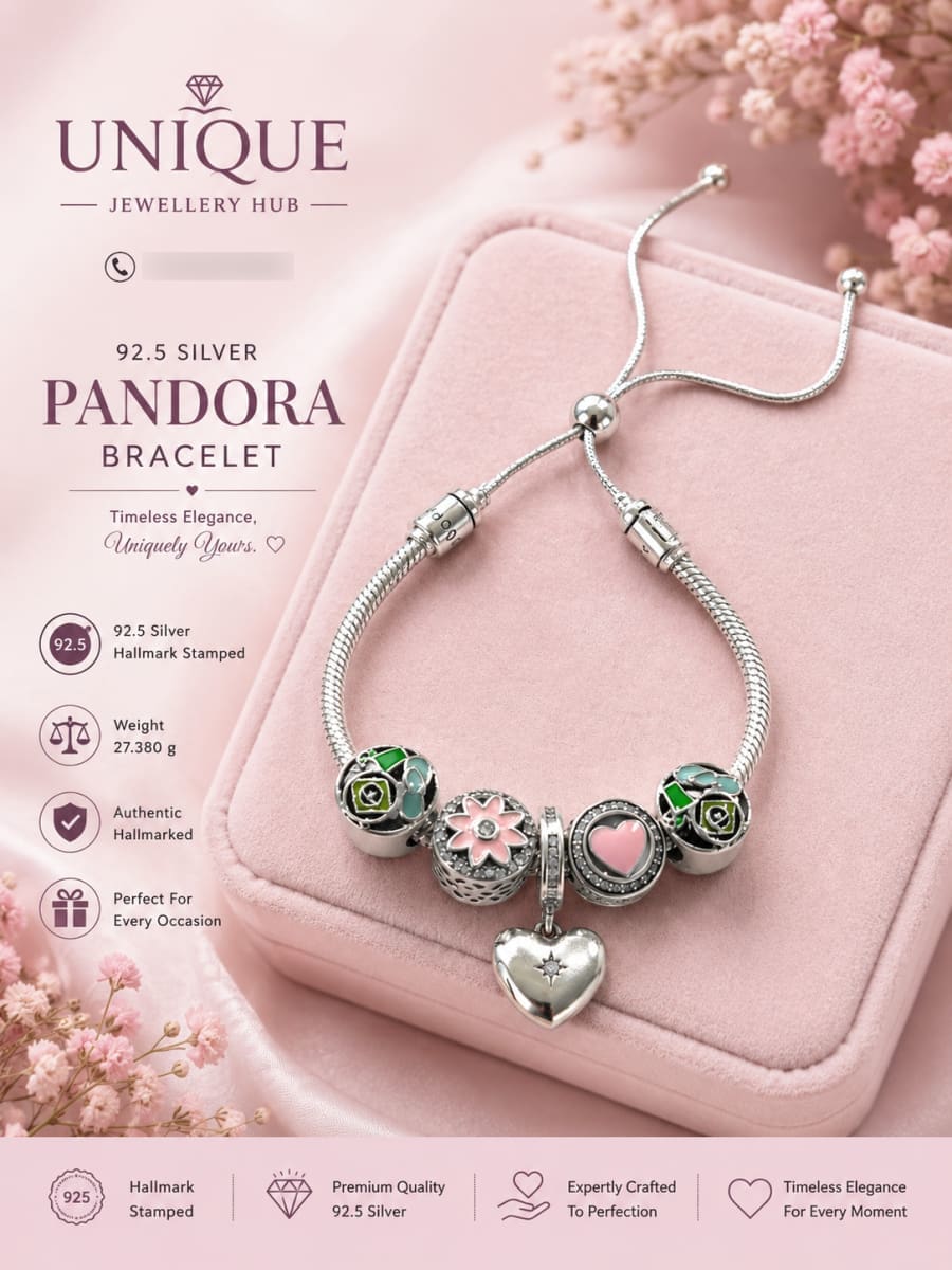 92.5 Silver Pandora Bracelet for sale in Albury