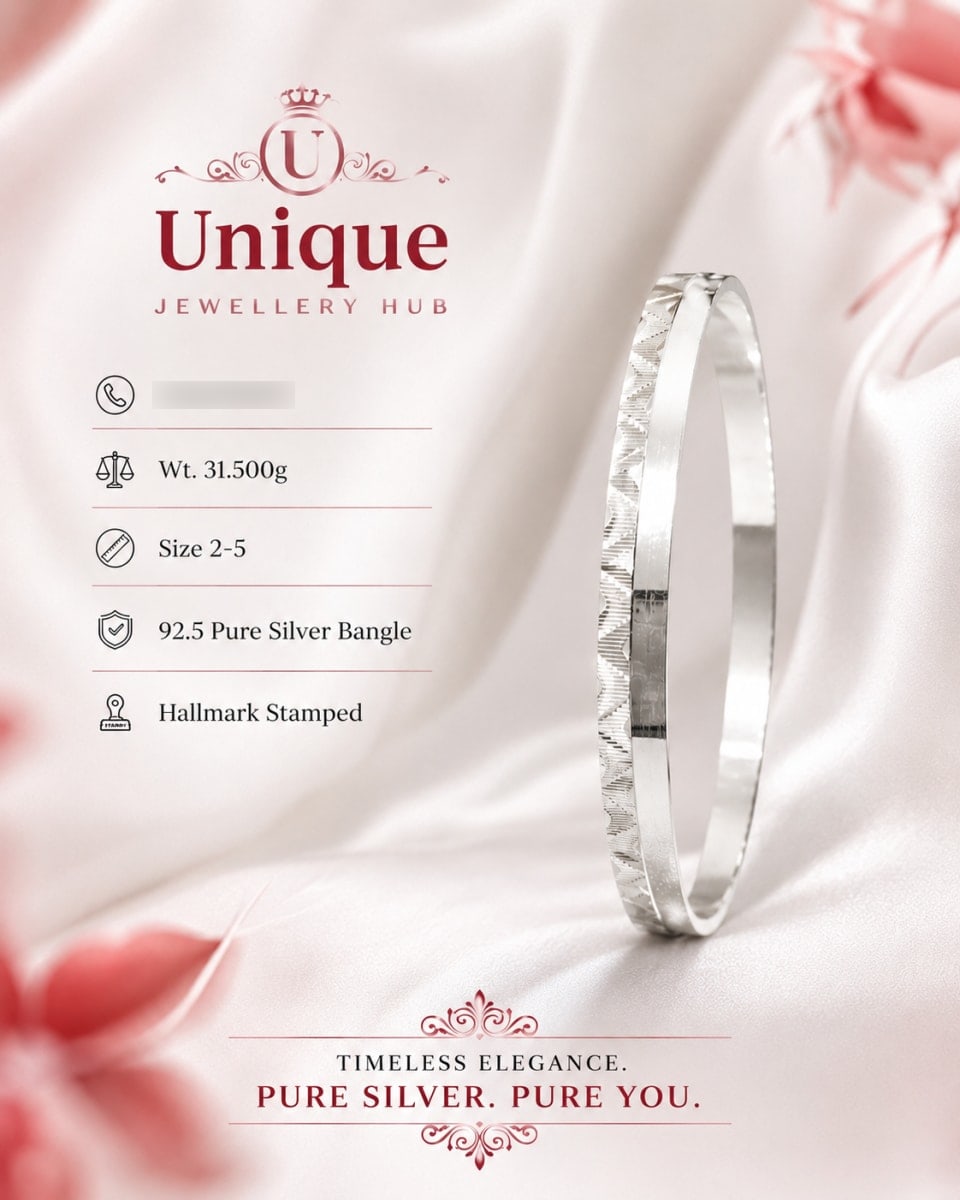 92.5 Silver Unisex Bangle for sale in Albury