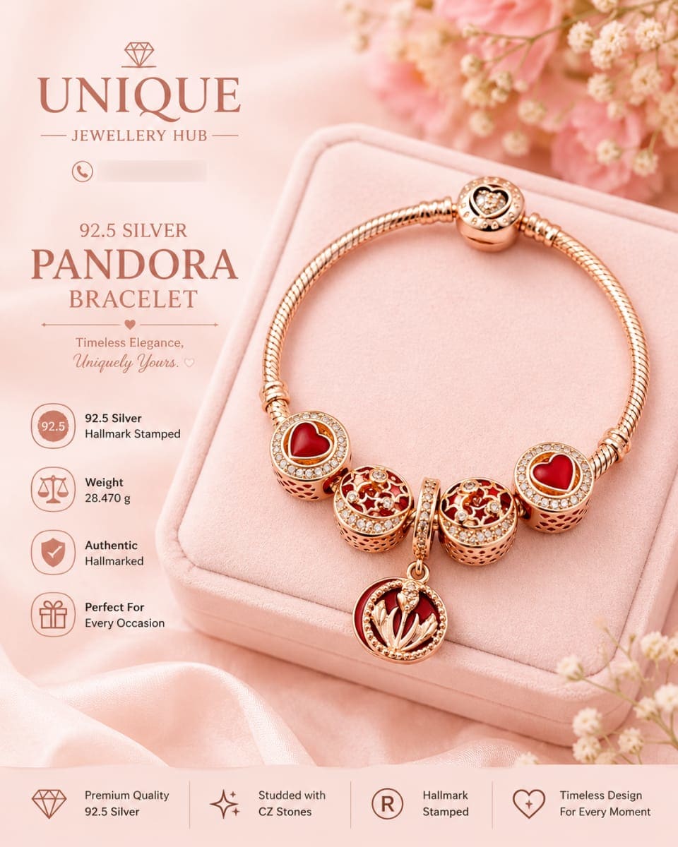 92.5 Silver Pandora Bracelet for sale in Albury