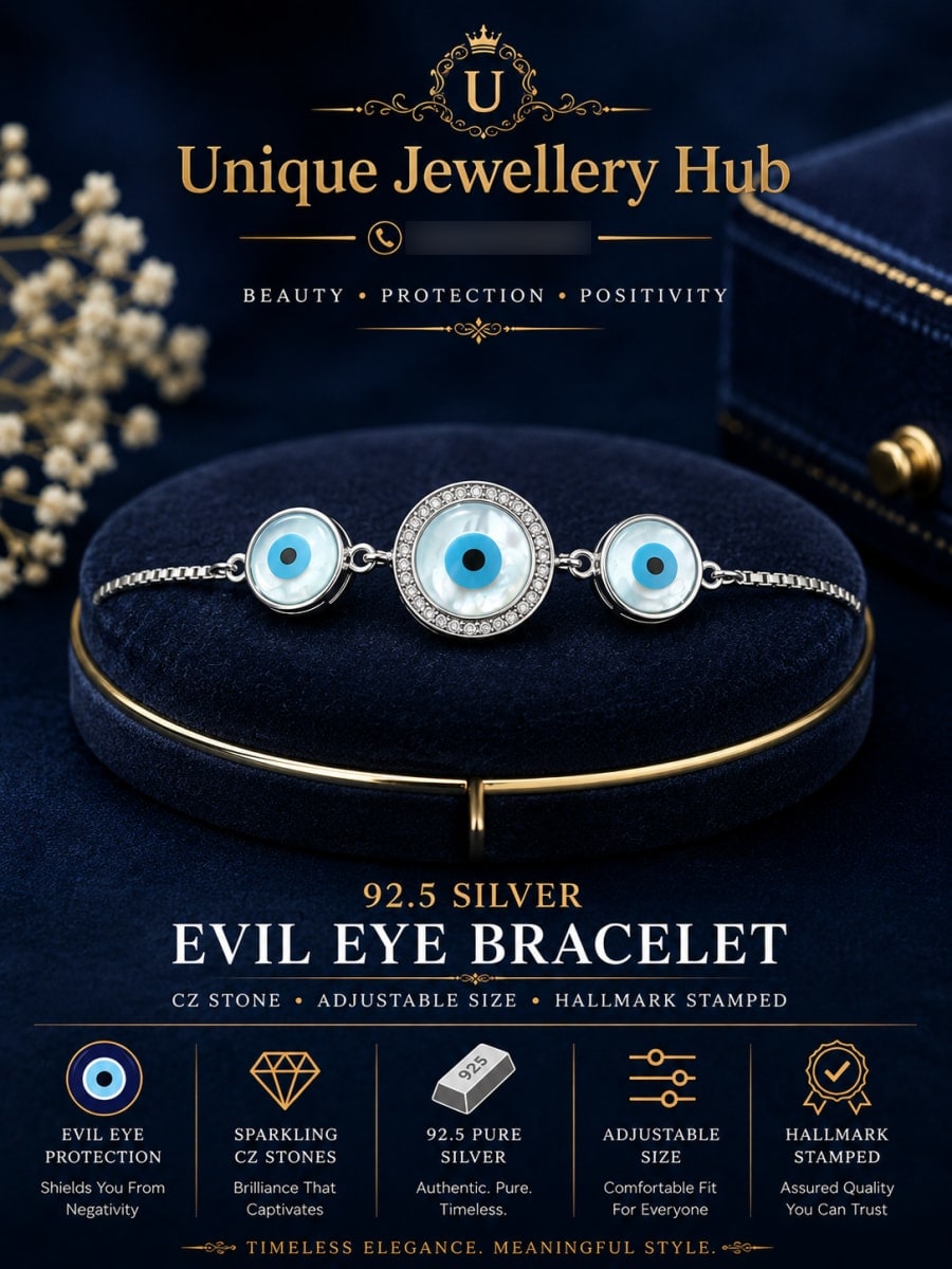 92.5 Silver Evil Eye Bracelet  for sale in Albury