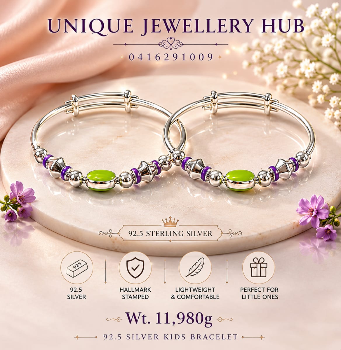 92.5 Silver Kids Bracelet for sale in Albury