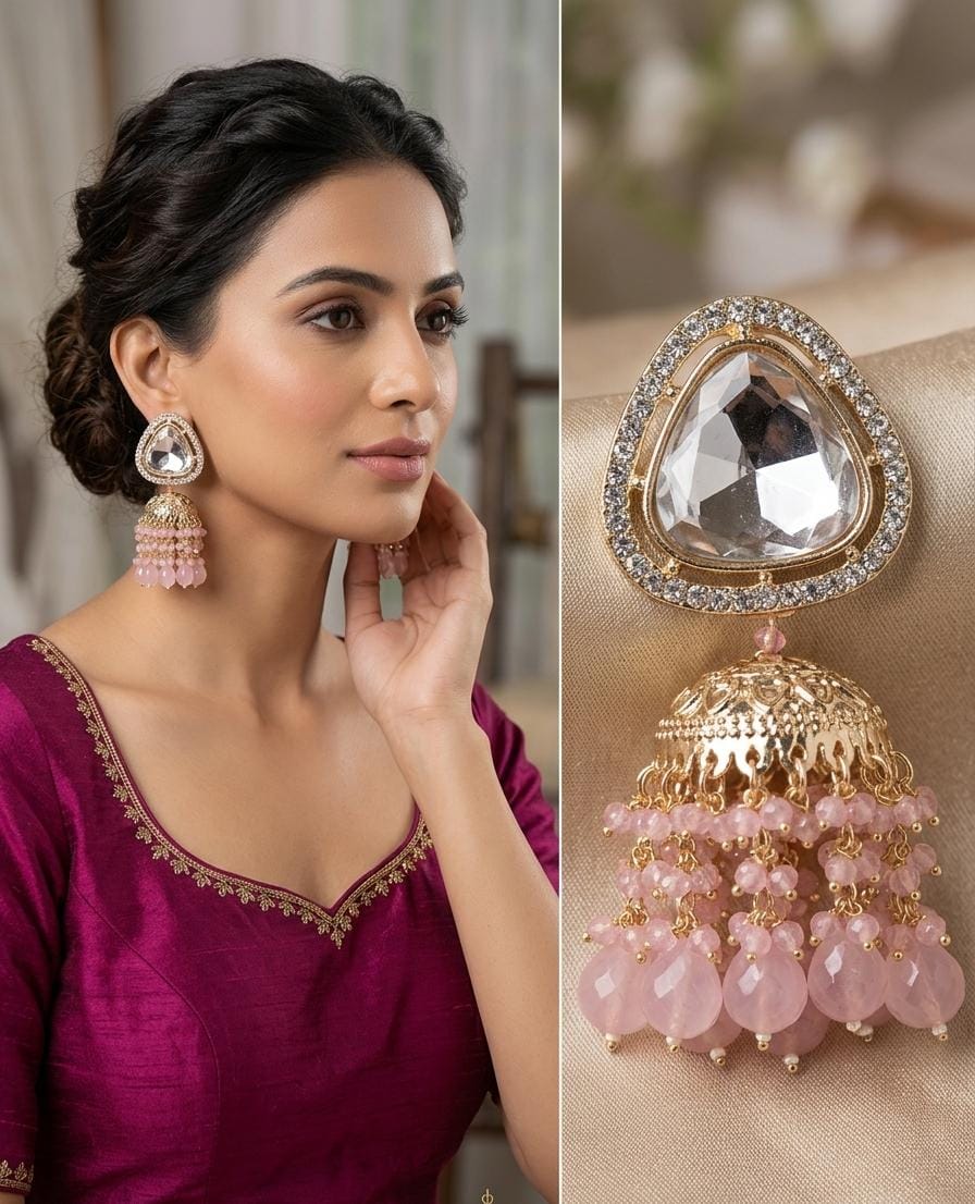Beautiful Pink Jhumka in Bonner for sale