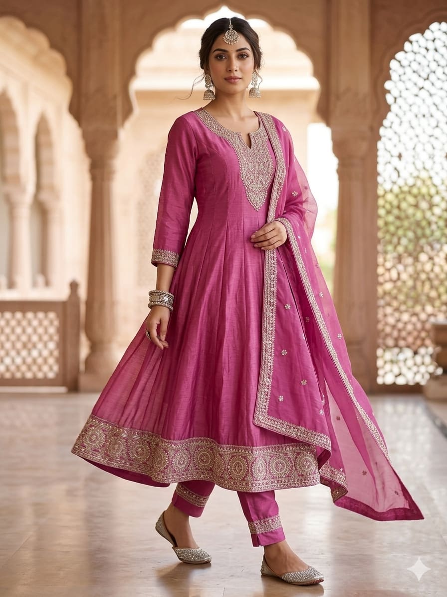 Onion Pink Anarkali in Bardia for sale