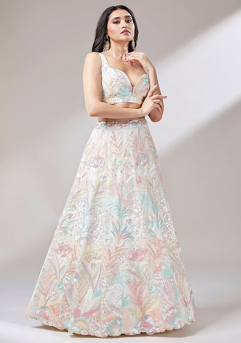 Sequin Embroidered Net Lehenga photo 2