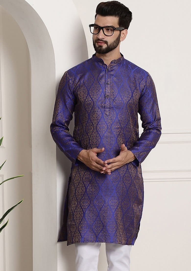 Ethnic Motifs Jacquard Kurta photo 2