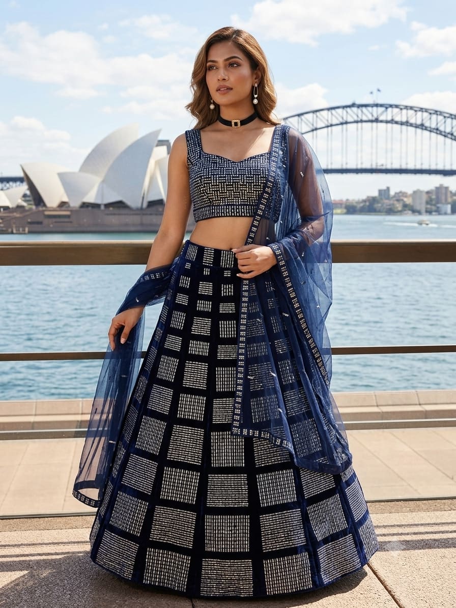 Luvruvi fully stitched velvet Lehenga photo 3