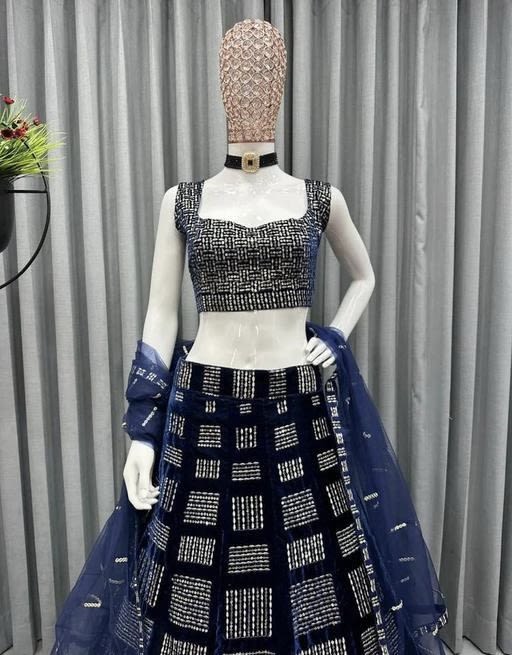 Luvruvi fully stitched velvet Lehenga photo 5