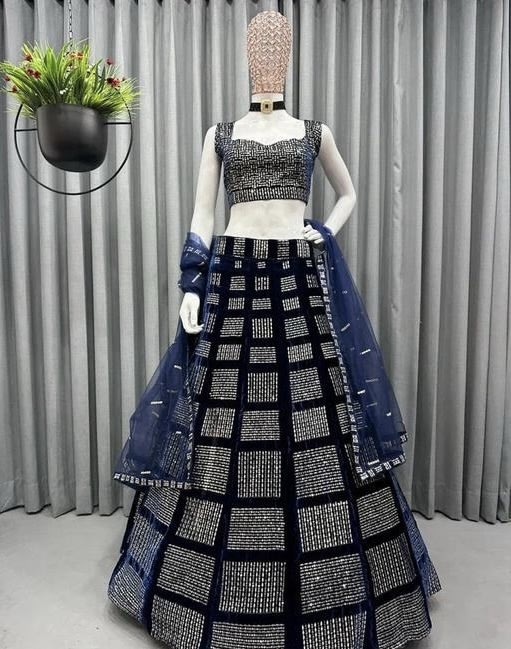 Luvruvi fully stitched velvet Lehenga photo 4