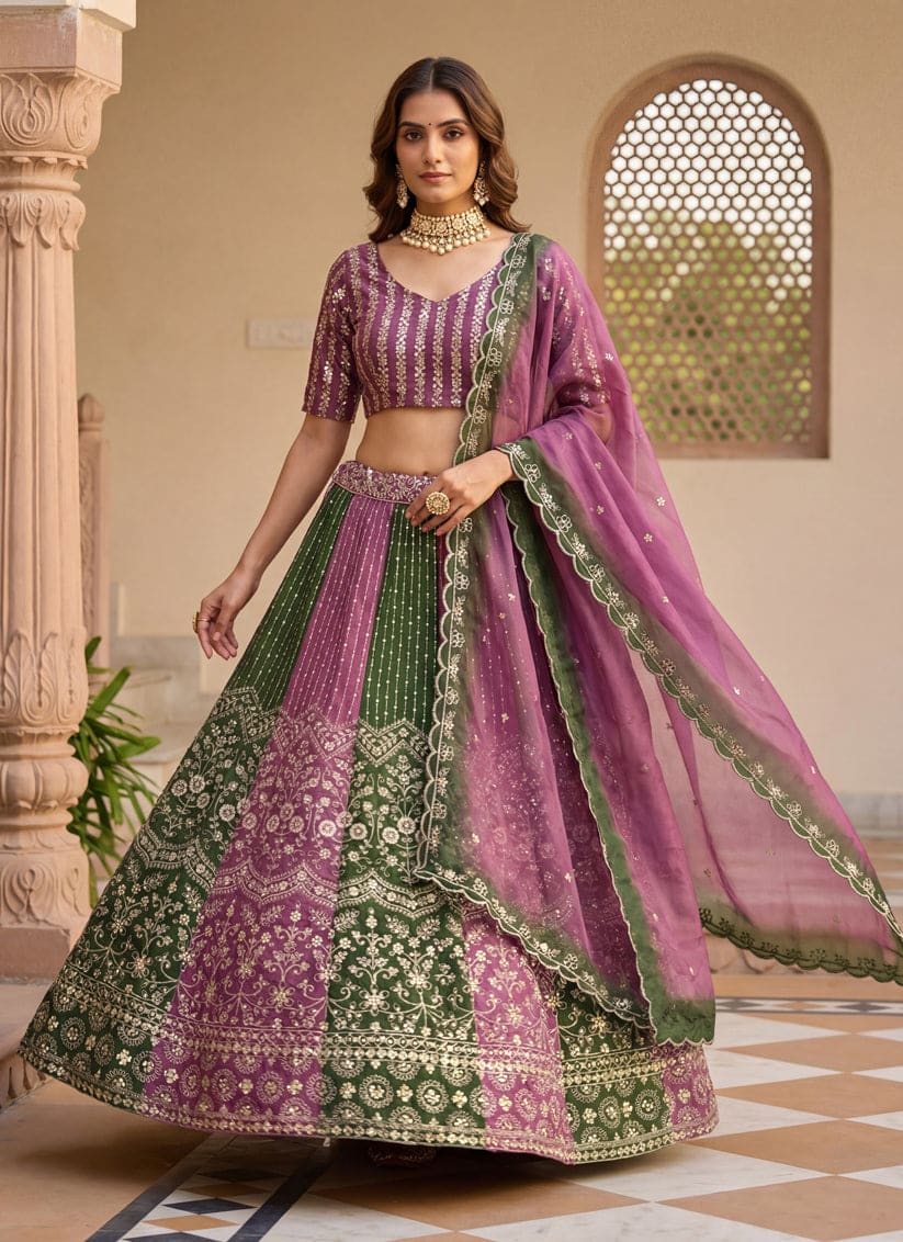 Chinon Sequin Embroidery Lehenga size M for sale in Bardia