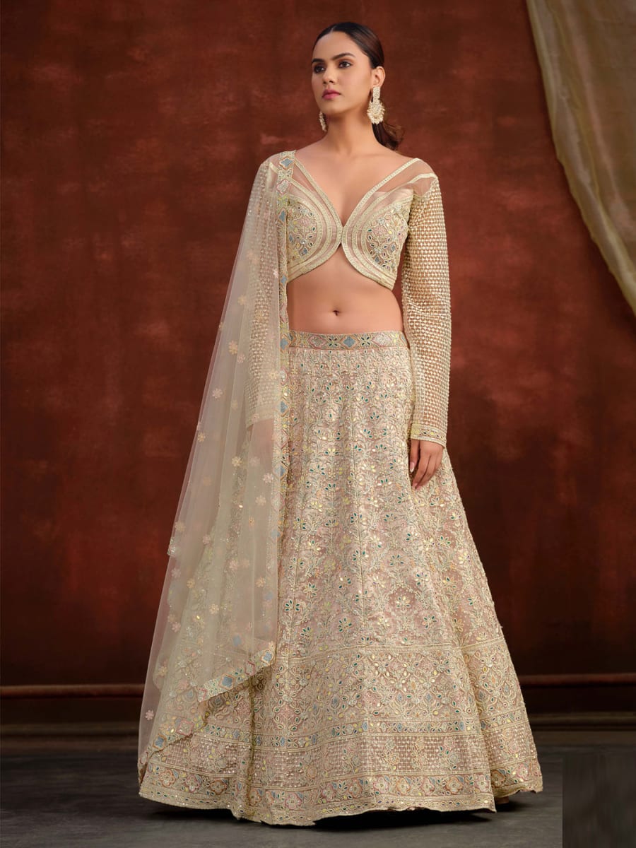 Cutwork Net Reception Lehenga size L for sale in Bardia