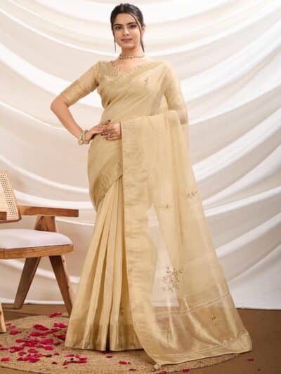 Beige Khatli Handwork Tissue Linen size XXL for sale in Bardia