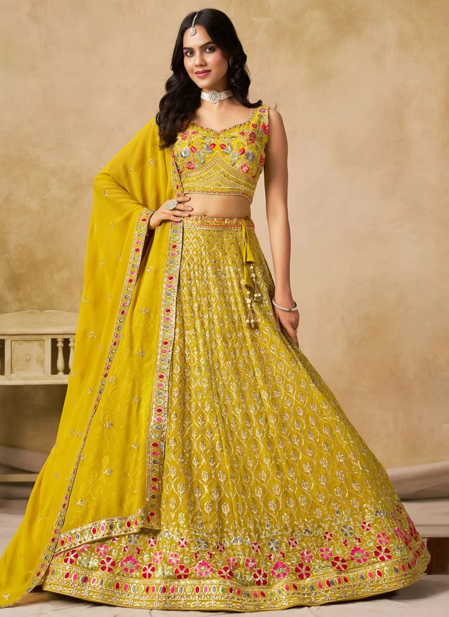 Georgette Sequence work Lehenga size M for sale in Bardia