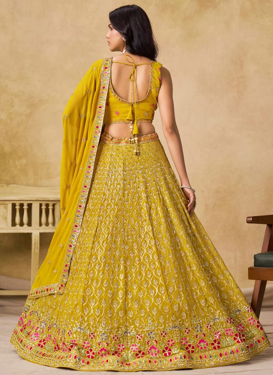 Georgette Sequence work Lehenga photo 3