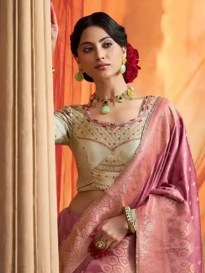 Designer Pure Satin Saree photo 3