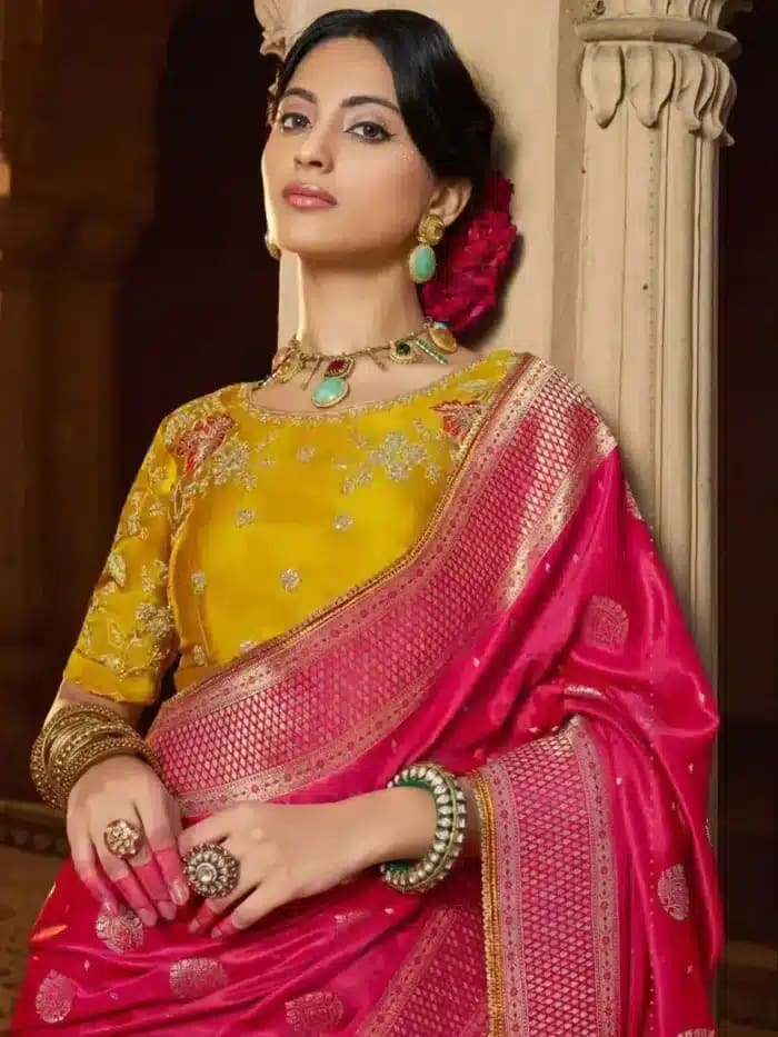Designer Pure Satin Saree photo 2