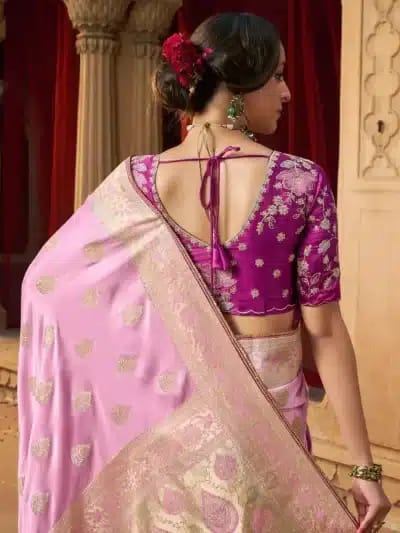 Designer Pure Satin Saree photo 2