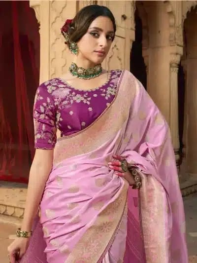 Designer Pure Satin Saree photo 3
