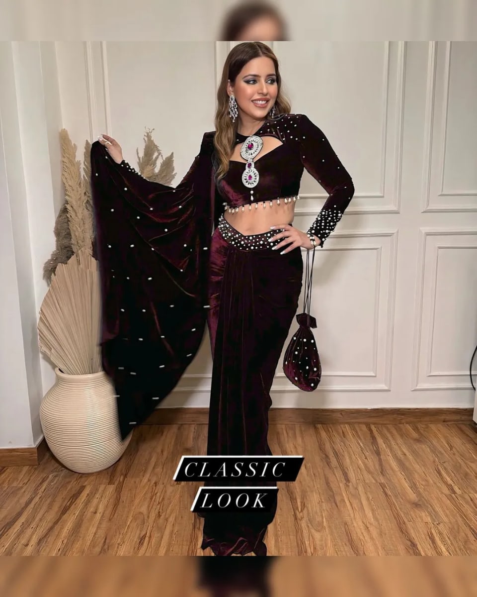 Lehenga Saree – Velvet size XL for sale in Bardia