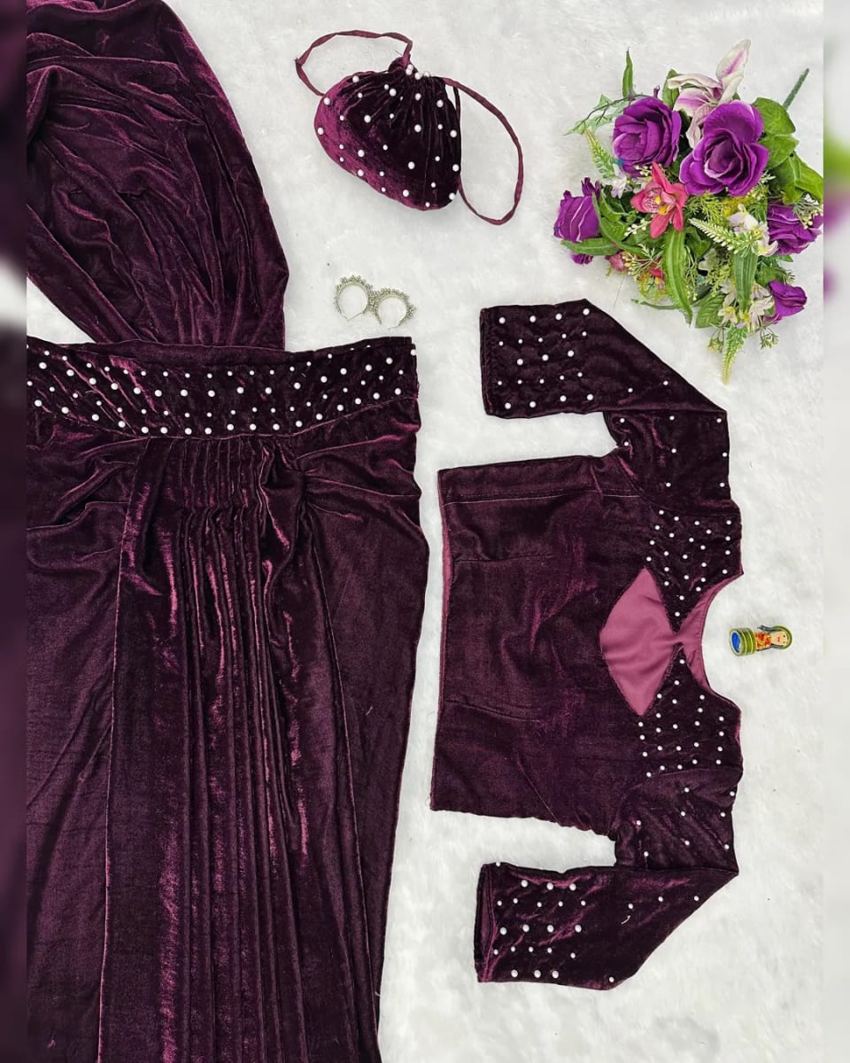 Lehenga Saree – Velvet photo 3