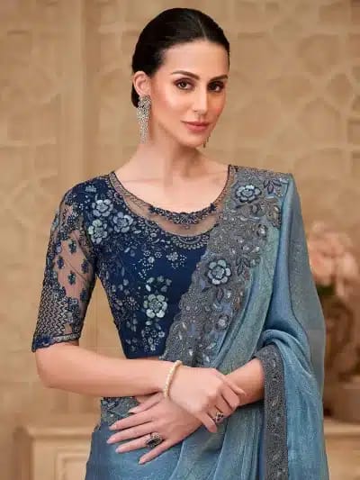 Elegant Satin Silk Saree photo 3