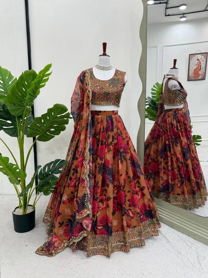 Organza Digital Print Lehenga photo 2