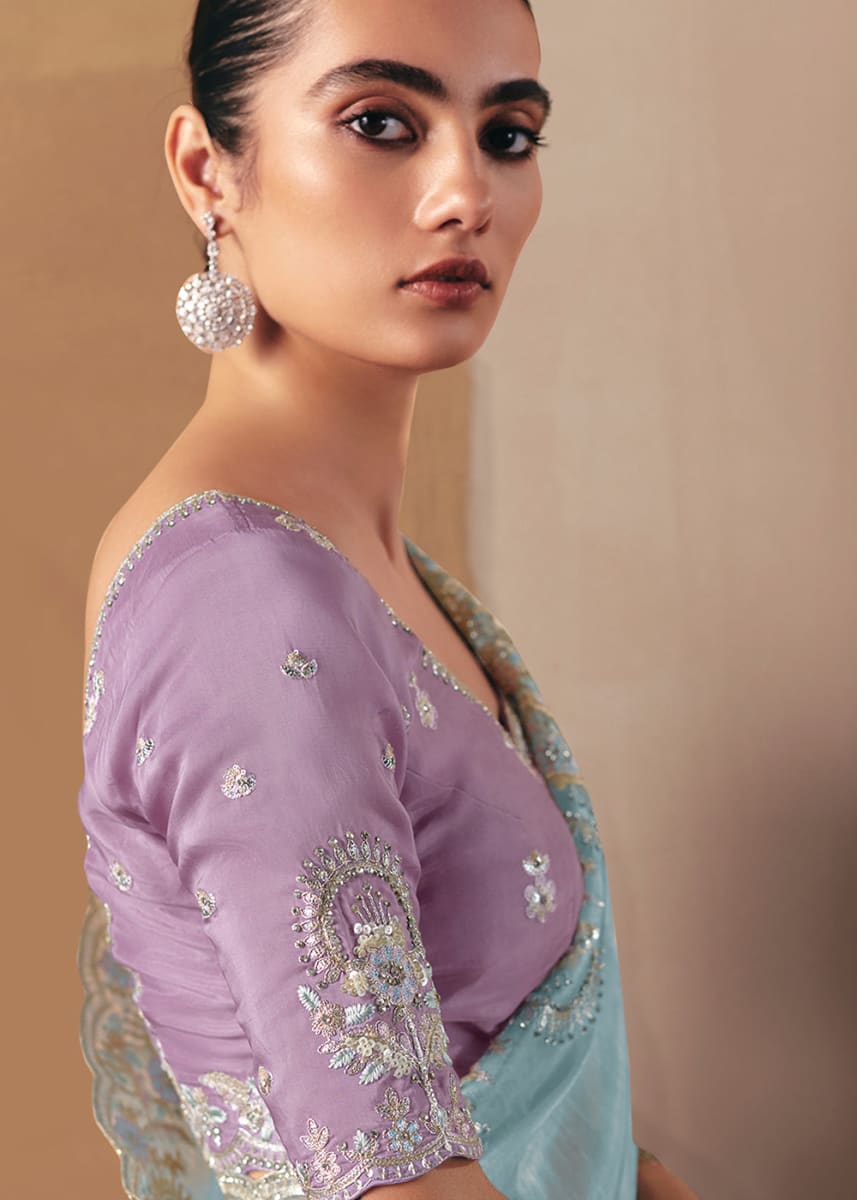 Embroidered Saree Stone Work photo 3