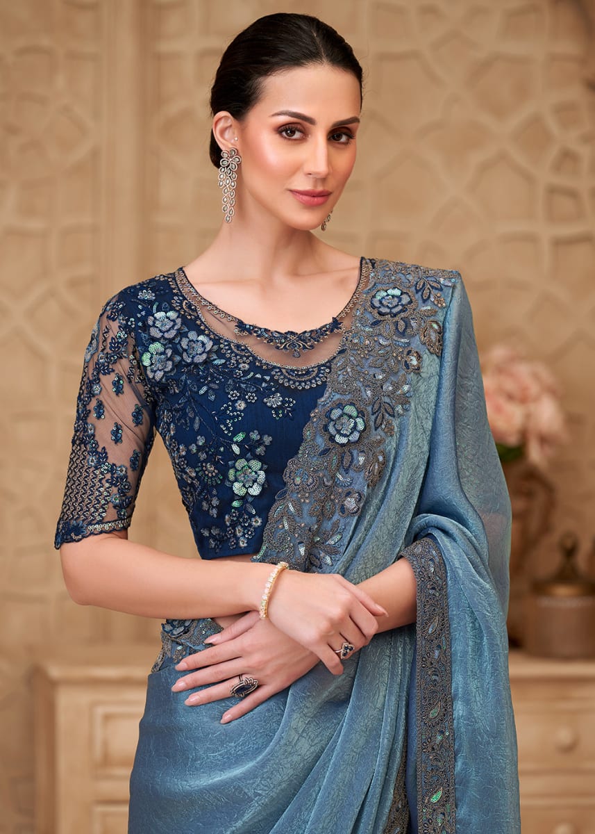 Elegant Satin Silk Saree photo 2