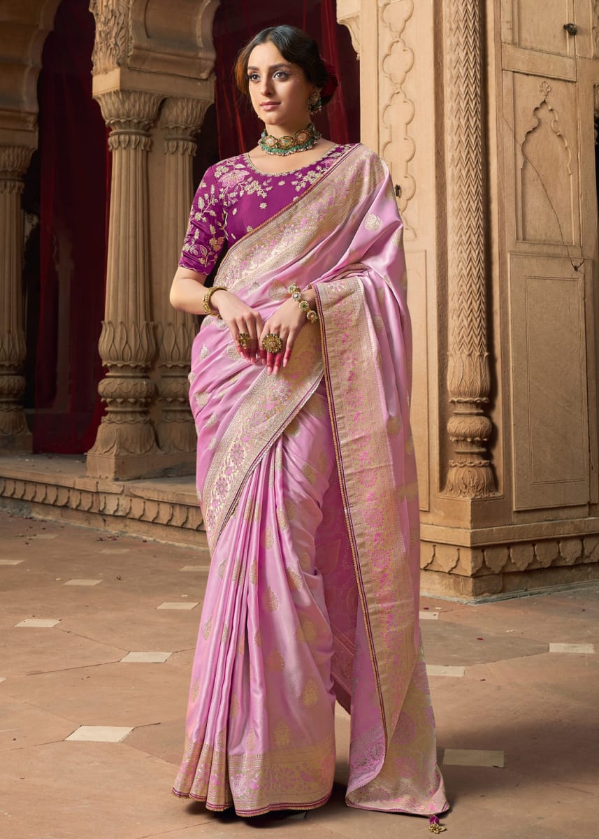Designer Pure Satin Saree in Bardia for sale