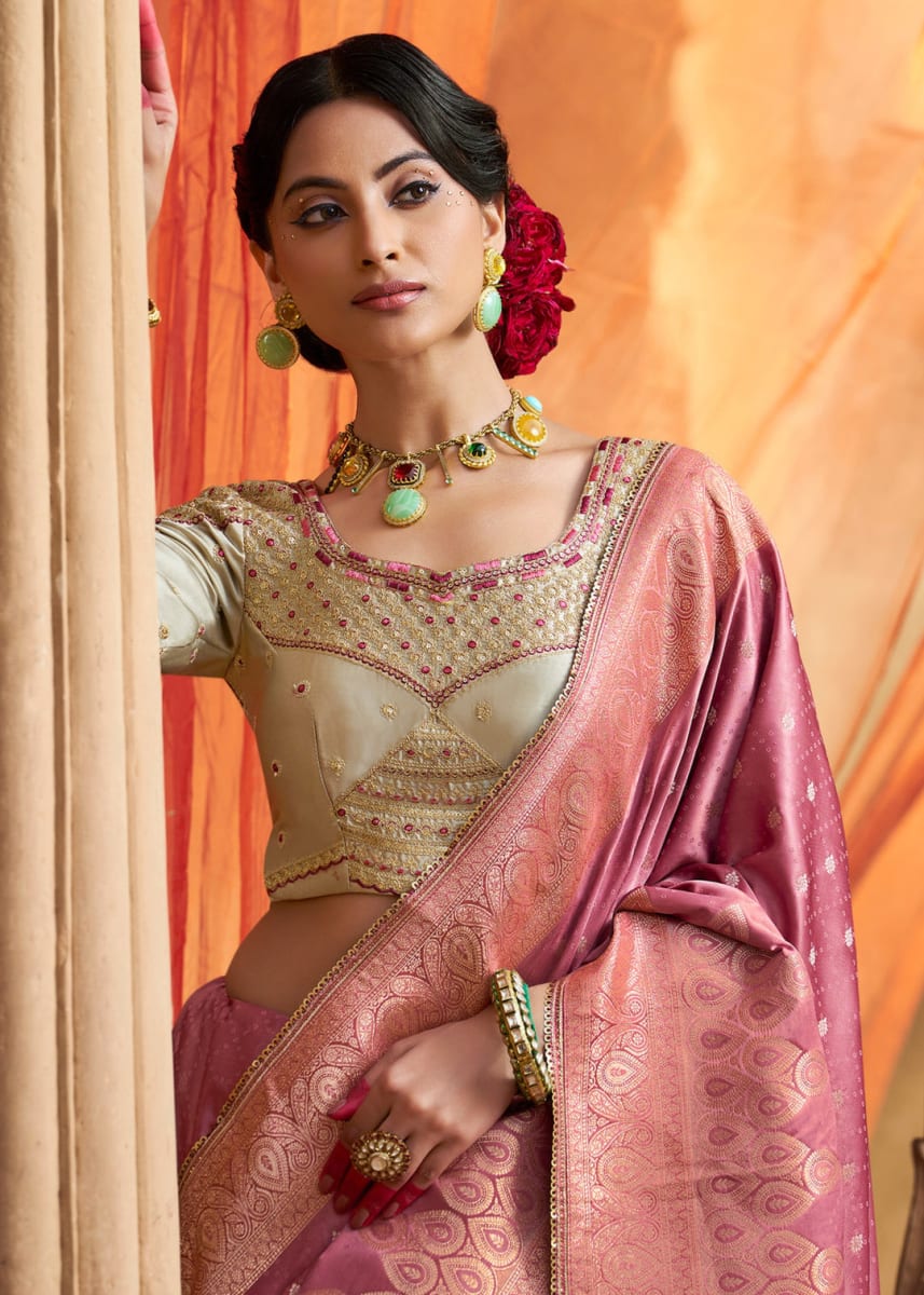 Designer Pure Satin Saree photo 2