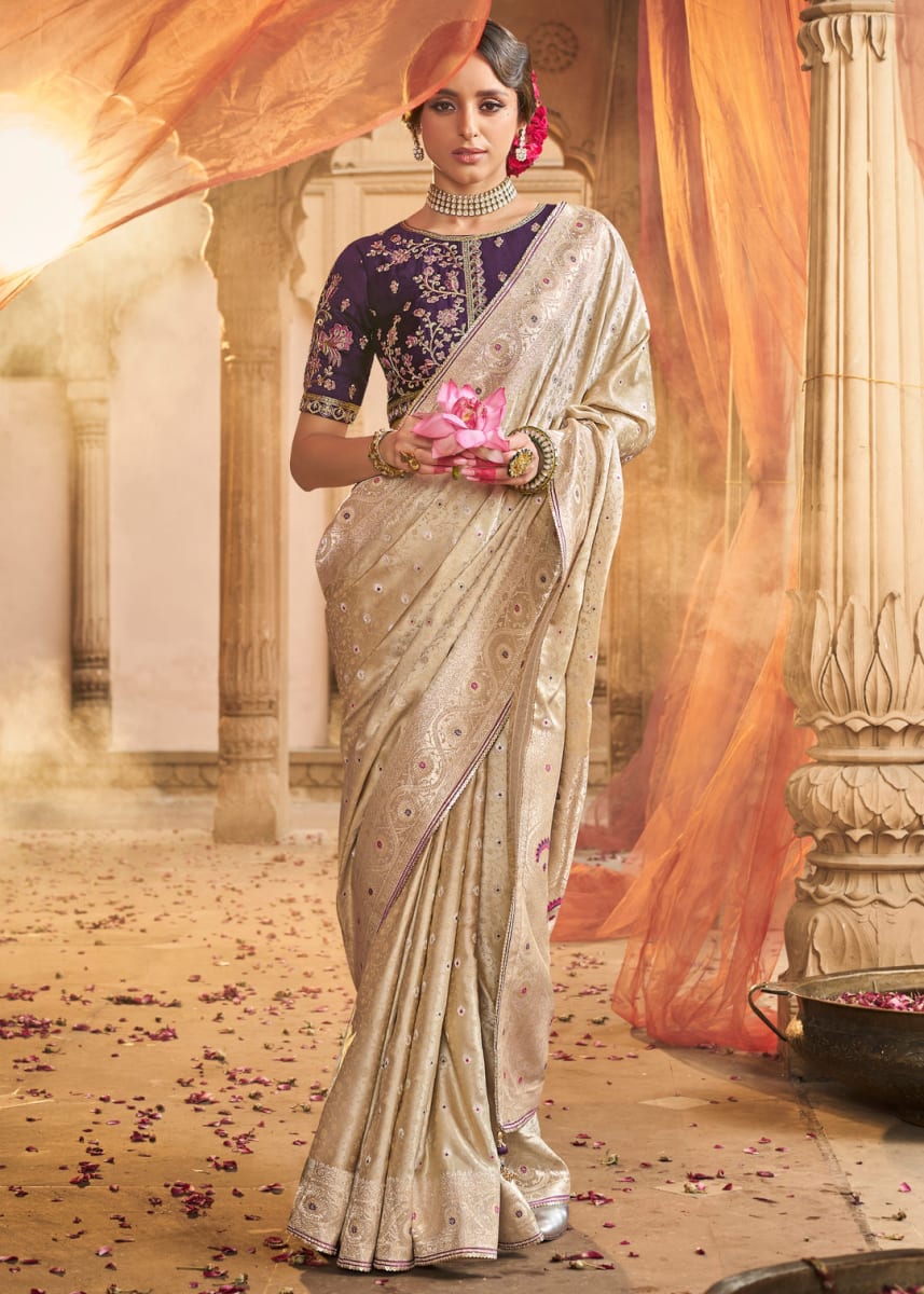 Designer Pure Satin Saree in Bardia for sale