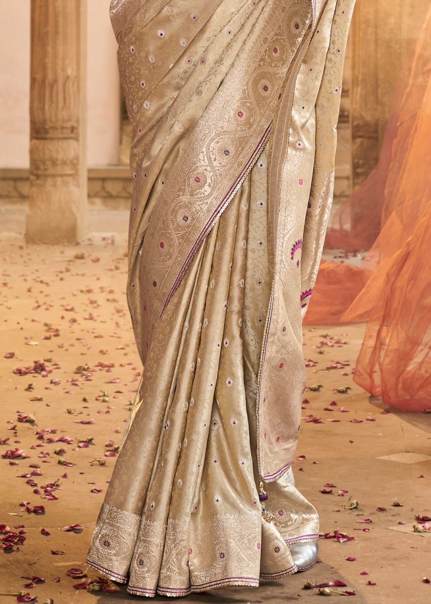 Designer Pure Satin Saree photo 3