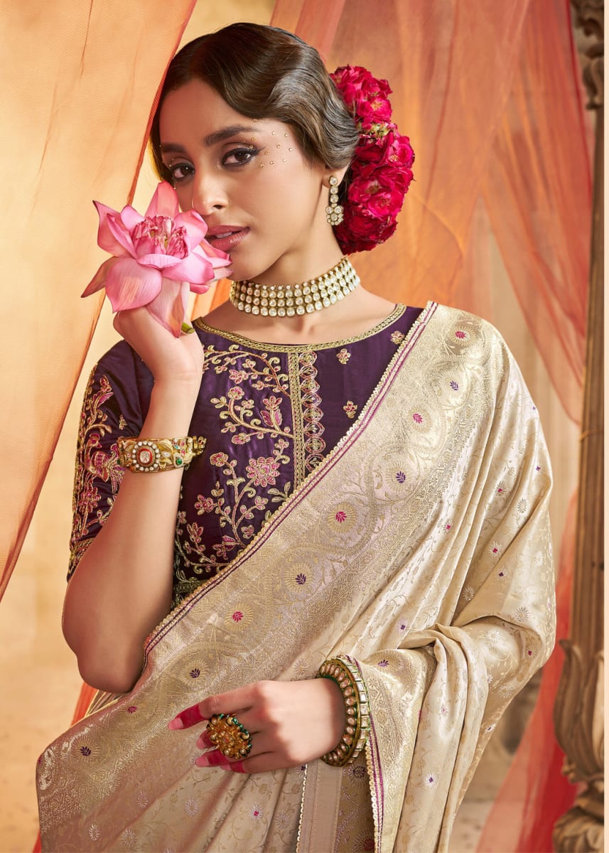 Designer Pure Satin Saree photo 2