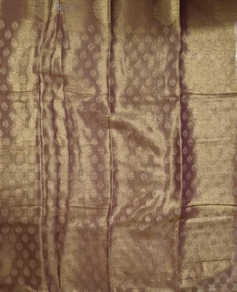 Brown Pure Zari Tissue Silk Saree photo 4
