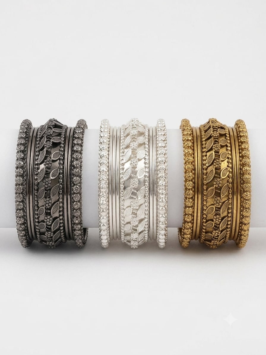 Luvruvi gold metal bangles photo 2