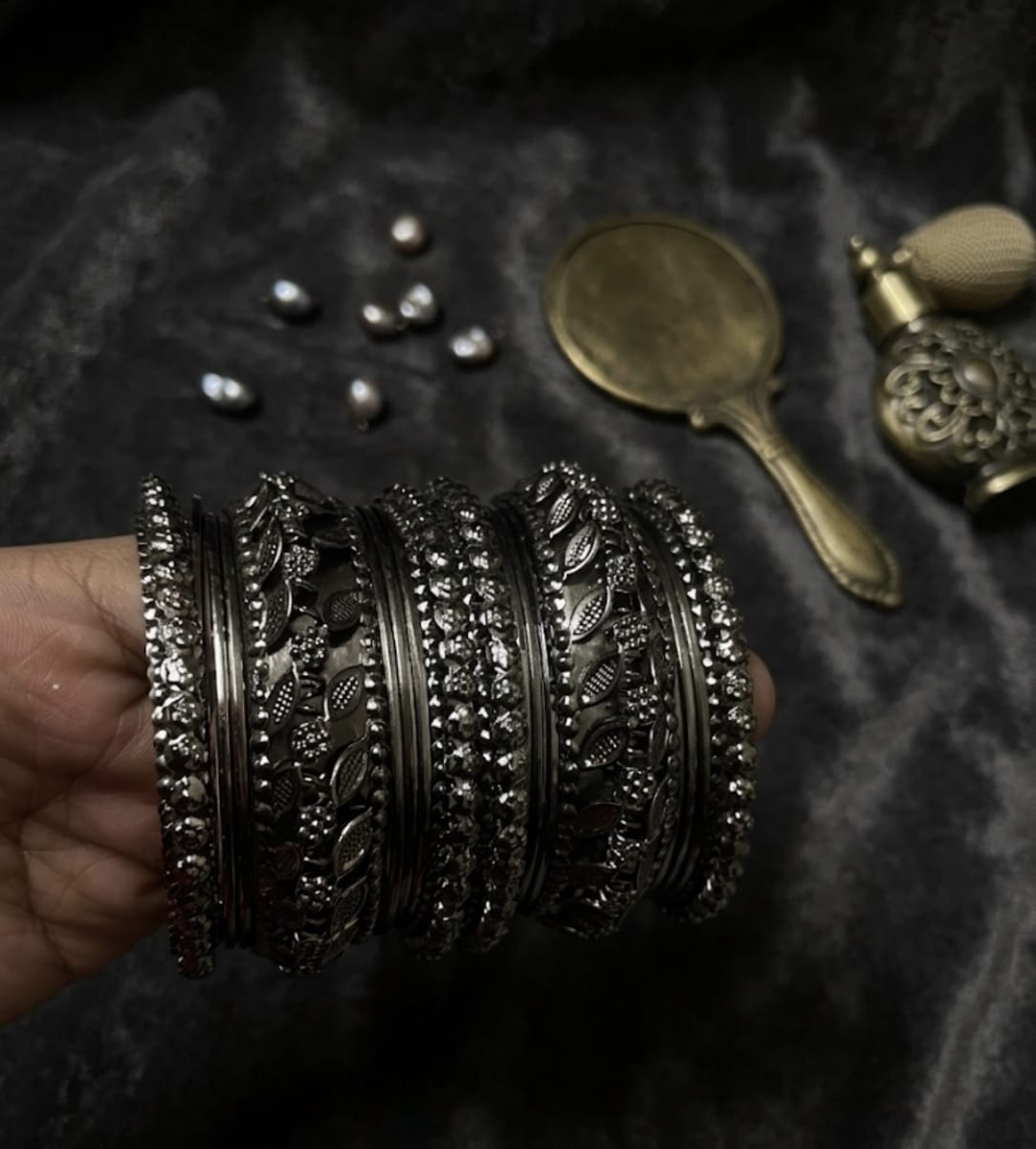 Luvruvi black metal bangles photo 3