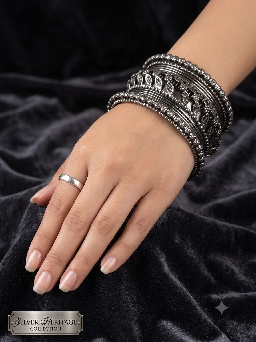 Luvruvi black metal bangles photo 2