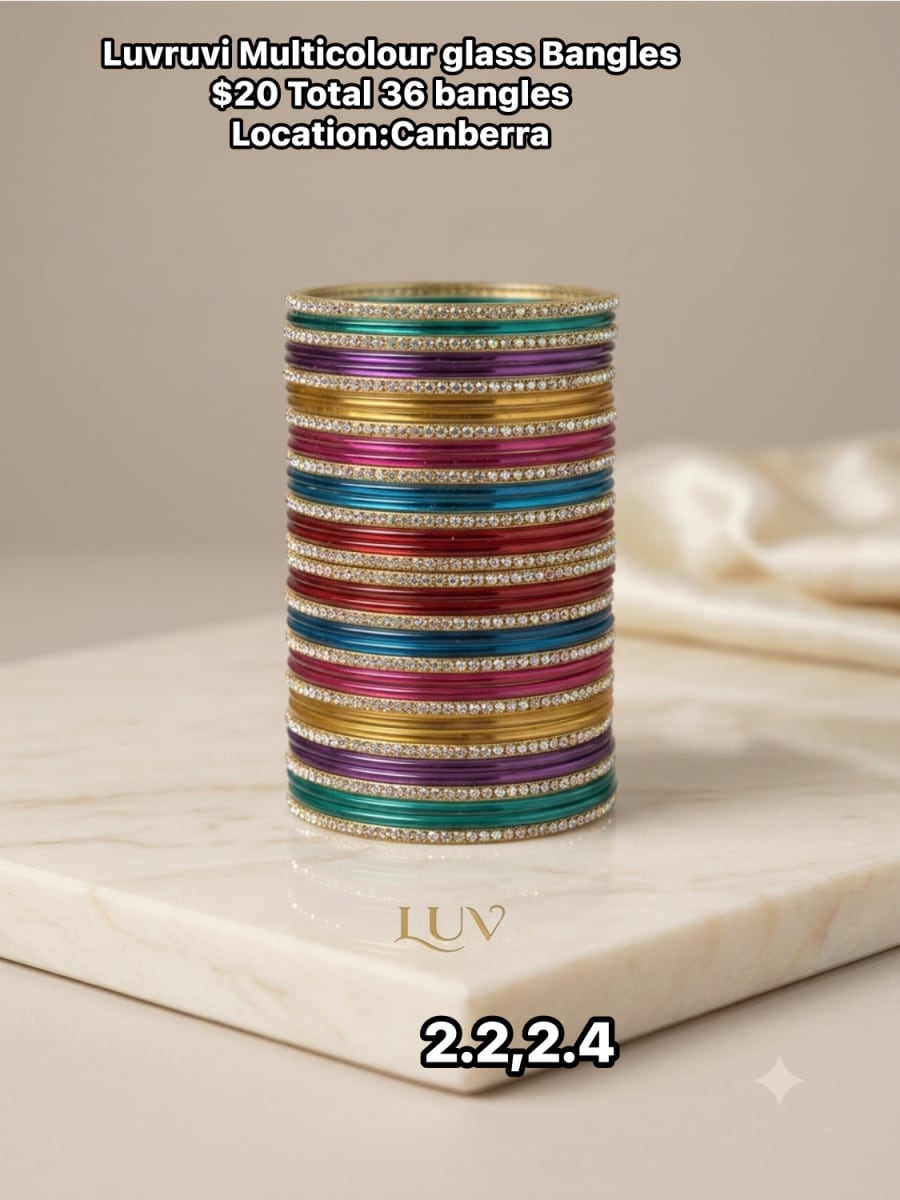 Luvruvi Multicoloured Glass Bangles photo 5