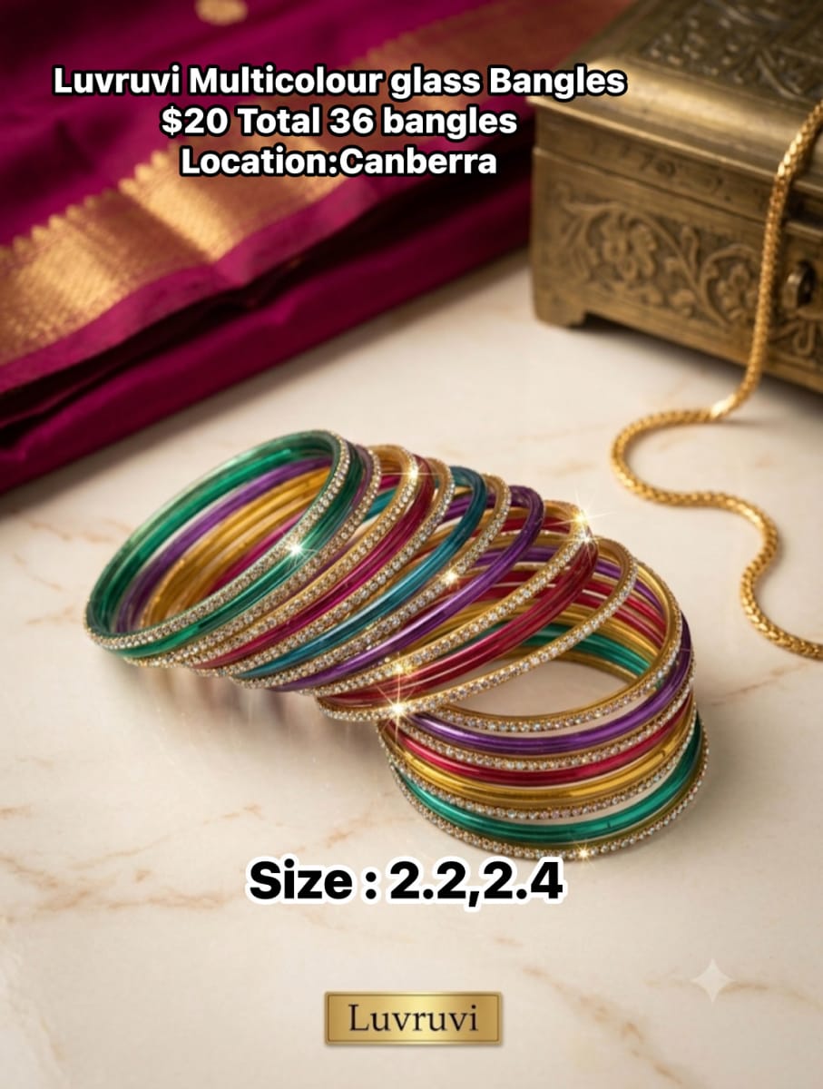 Luvruvi Multicoloured Glass Bangles photo 3