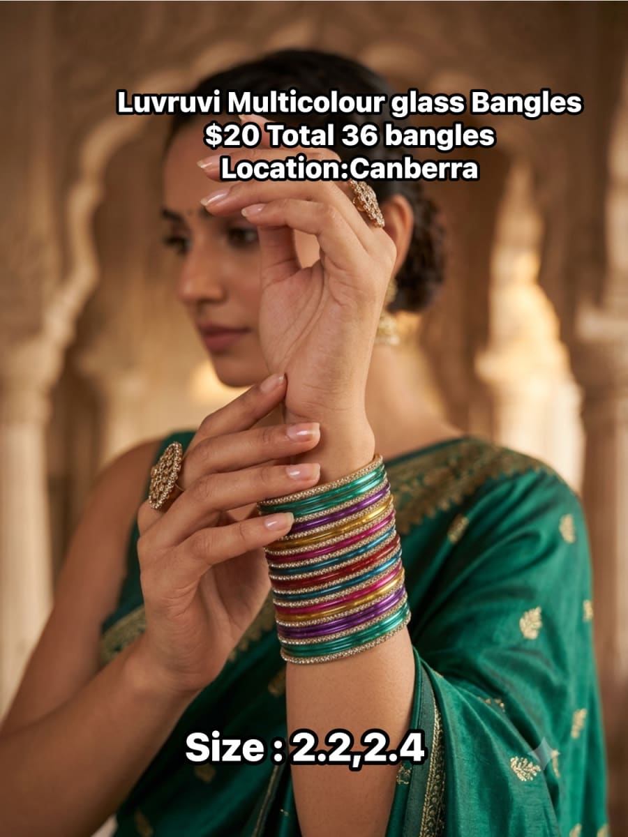 Luvruvi Multicoloured Glass Bangles photo 4
